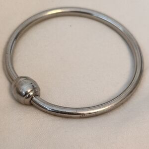 Brighton Silver Metal Bangle Bracelet Screw Ball Women's Jewelry